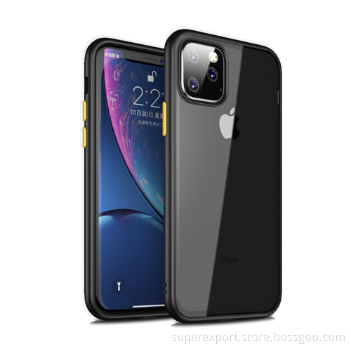 Transparent Hard PC Back Cover With Soft TPU Frame Phone Cases for iPhone 11